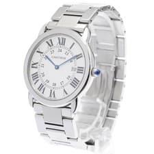 CARTIER RONDE SOLO LM W6701005 36mm SS Silver Dial Date Quartz #C463
