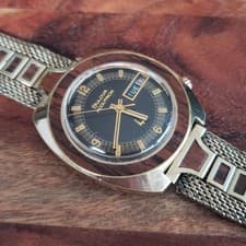 1973 Accutron "Woody" Vintage Men's Wristwatch Original Bracelet, 2182 Day Date
