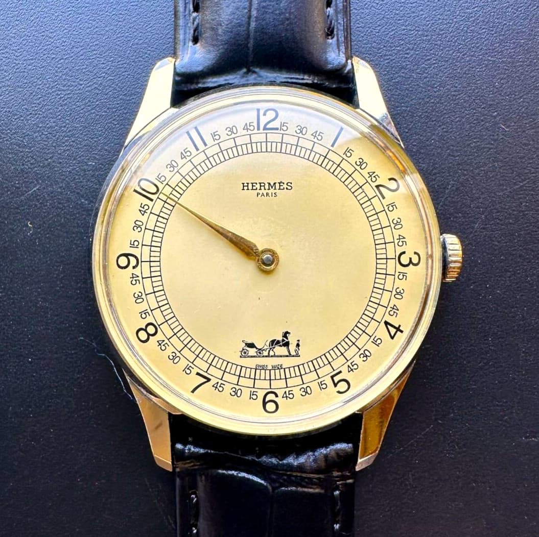 HERMES One Hand Watch Vintage Mechanical Manual Wind Antique Rare