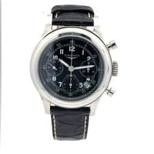 Longines Heritage 1951 Chronograph Automatic Black Dial Leather Strap Watch