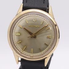 Bulova Accutron M6 Tuning Fork Champagne Mens Watch Quartz Vintage Authentic