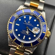 Rolex Submariner Date 16613 Blue Dial & Bezel 40mm Automatic Watch - 2002