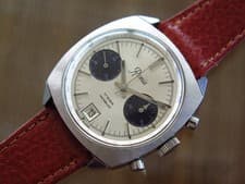 Vintage mens Renis manual wind panda chronograph all original stainless steel!!