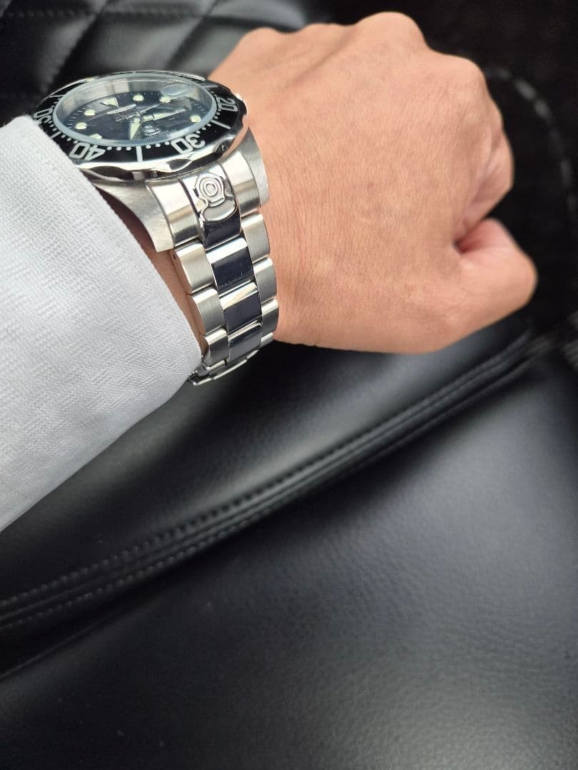 Invicta Automatic Diver Watch Black Dial Stainless Steel Used