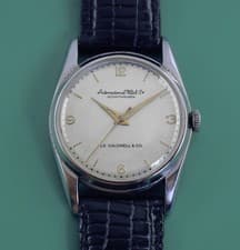 Vintage 1950's IWC Schaffhausen Stainless Steel Automatic Men's Unusual Watch