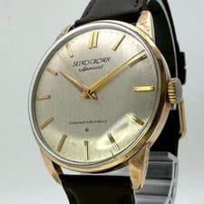 Seiko Crown Special J14100E 23J 1963 Manual Gold Vintage Watch Japan SD Dial