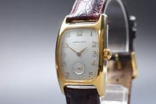 [Near MINT] Vintage Hamilton Boulton Gold 6264 Silver Dial Quartz Unisex Watch