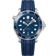 2026 Omega Seamaster Diver 300M Blue Dial Rubber Strap Watch 210.32.42.20.03.001