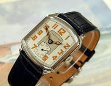 1929 Vintage HAMILTON TONNEAU, Stunning 2 Tone Silver Dial, Serviced, Warranty