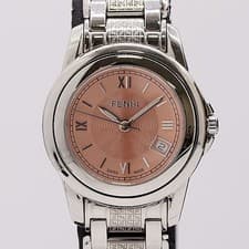 Fendi 2200L QZ Pink Dial Ladies Wristwatch Quartz Working Luxury Authentic Rare