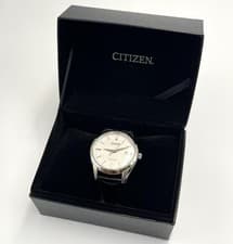 Citizen 9011-001GD01 Automatic Men's Watch Silver Dial Leather Used