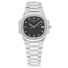 Patek Philippe Nautilus Quartz 33mm Black Dial Stainless Steel Watch 3900/1 B...