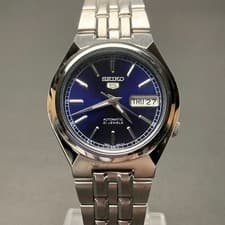 SEIKO 5 Automatic Watch 7S26-01T0 Navy Dial Silver Band Men's Watch