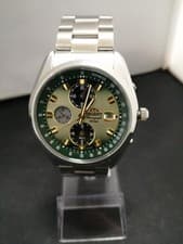 Orient Ty01-C3-B Silver Green Gold Wv0021Ty Net Solar Chronograph