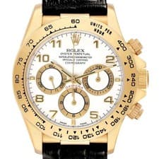 Rolex Daytona Yellow Gold White Dial Mens Watch 16518