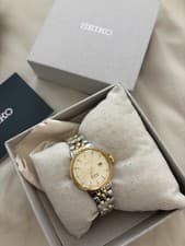 Seiko Presage Automatic Dress Watch Gold Silver with diamonds