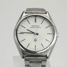 Vintage Seiko Grand Quartz 4840-8110 Men's Watch Silver White Dial Rare Japan