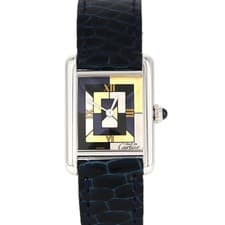 Authentic Cartier Must Tank SM Art Deco Limited W1008195 Silver Quartz #270-...