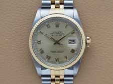 Rolex Datejust 16013 Two Tone Roman Champagne Dial Jubilee 1986