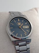 Seiko Seiko5 Automatic Wristwatch Dark Blue Dial wrist 18cm Mens Watch