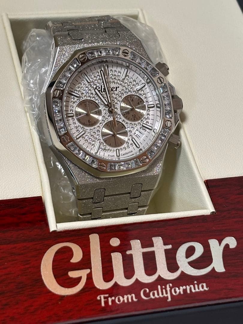 Glitter Iced Dial California Watch Diamante Jewelry Unisex Used