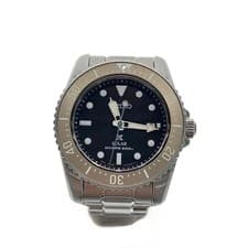 SEIKO Solar watch analog BLK SLV V147-0CS0