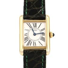 Authentic [No Maintenance Rebate Price] Cartier Must Tank SM Gold Plated W10...