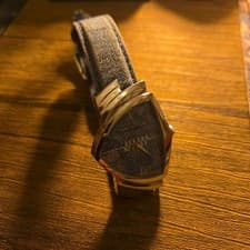 Hamilton Ventura Denim Strap Quartz Watch Blue Belt Dial SS Box Rare From JP