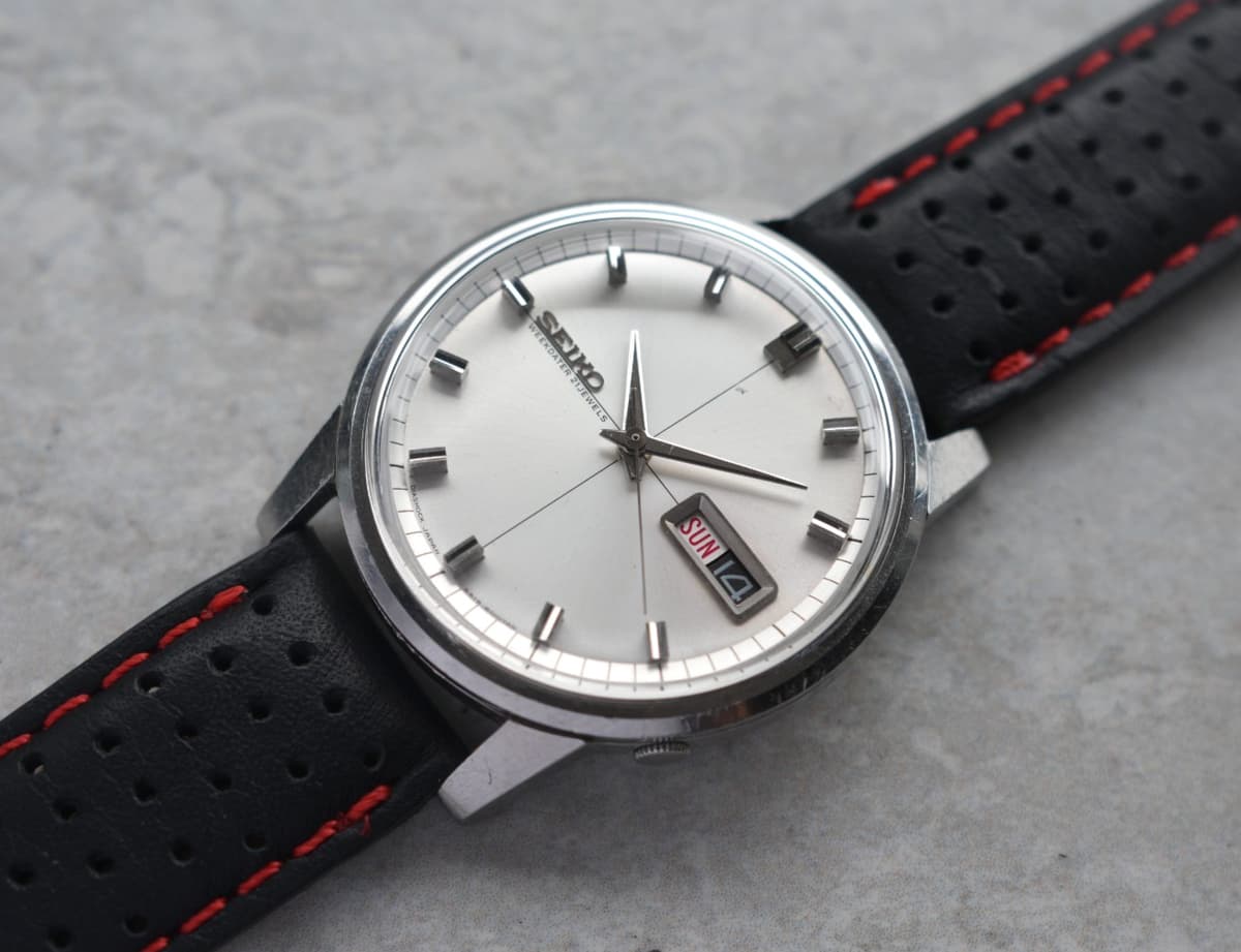 April 1965 Vintage Seiko Sportsmatic 6119 Weekdater Silver Dial Day Date Watch