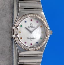 Ladies Omega Constellation IRIS Watch - 25MM - White MOP Diamond Dial -  1475.79