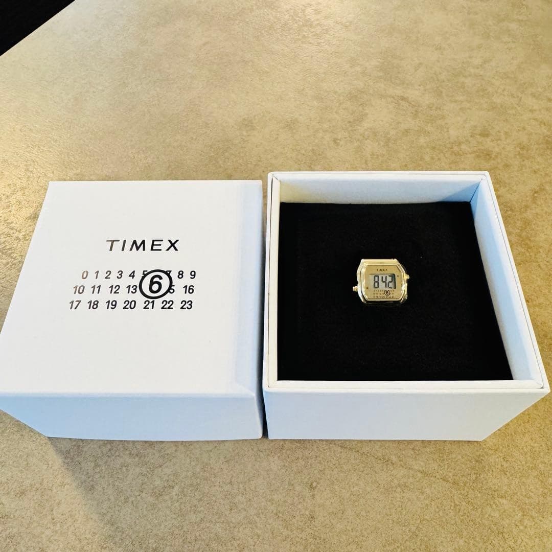 MM6 x Timex T80 Ring Watch M/L Gold Unused Authentic Limited Edition