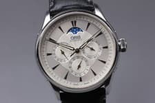 [Near MINT] Oris 7592 Moon Phase Silver Dial Day/Date Automatic Men's Watch