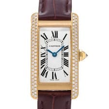 Cartier Tank Americanie WB701251 2482 Factory Diamond Gold Ladies Watch 2002