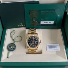 NEW 2025 Rolex Sky-Dweller 42mm 336938 Yellow Gold Oyster Green Dial