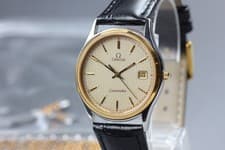 1987 Near MINT OMEGA Seamaster 33mm 196.0251 Quartz Gold Roman Men's Vintage