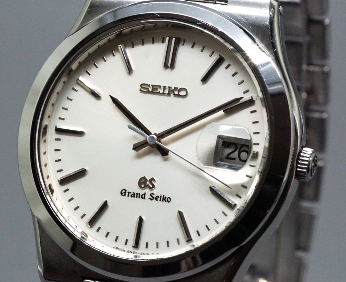 Vintage Grand Seiko GS 8N65-9010 Quartz Men's Watch 36mm White Dial From JAPAN