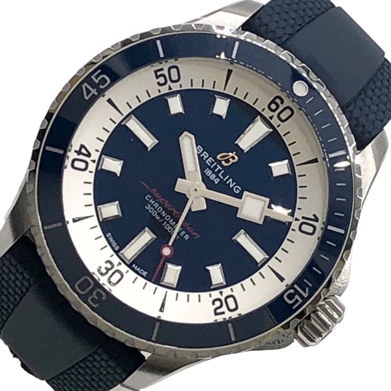 BREITLING Super Ocean Automatic 42 A17375 Navy Stainless Steel Mens #OK1252