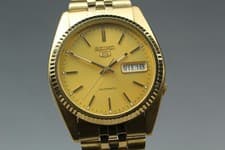 Vintage 1996 [N MINT] SEIKO 5 7S26-0500 SNXJ94 JDM Gold Dial Automatic Men Watch