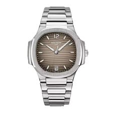 Patek Philippe Nautilus Watch 35MM Grey Index Hour Markers Dial Stainless Steel
