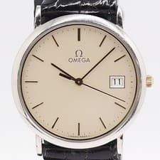 Omega De Ville Round Quartz Silver Dial Men's Watch from Japan Rare