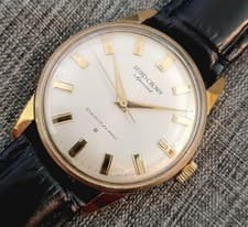 Seiko Crown Special 23J Old Hand-Wind Gold Index Vintage Watch Used Authentic