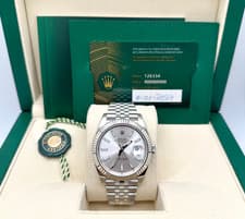 2024 Rolex Datejust 41 126334 Silver Dial Jubilee 18k Gold Bezel Steel Box Paper