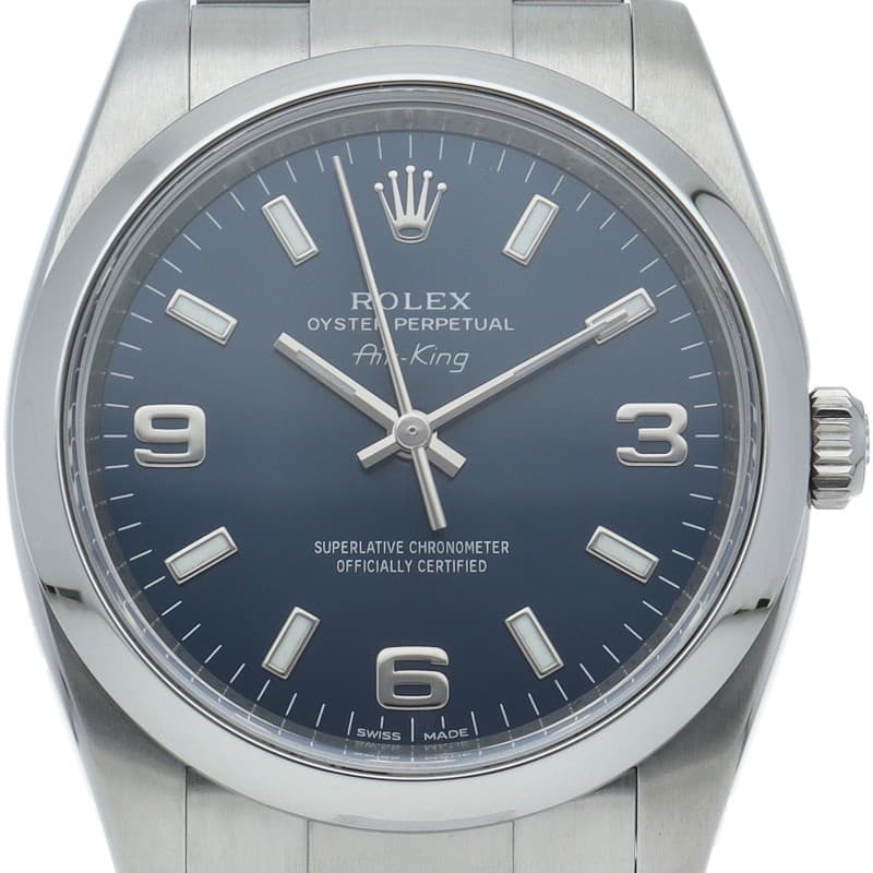 ROLEX Air-King Watch Blue 114200(G) Stainless Steel mensWatch blue USED