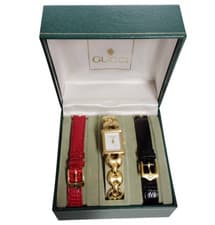 [Near MINT w/ Case] GUCCI Change Belt 1800L 18mm White Dial Quartz Women's Watch