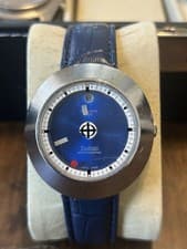 Zodiac Astographic SST Automatic Swiss Made Blue Dial Runs Perfect !