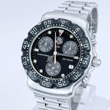 TAG HEUER Formula 1 Chronograph 3-Hand Date Watch Black Dial Silver Quartz Men's