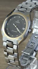 Vintage Omega Polaris Quartz Mens / Unisex Date Watch - 18k Bezel - Running