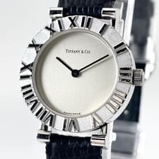 TIFFANY & CO Atlas D286753 Quartz Silver Dial Ladies Watch SS 24mm