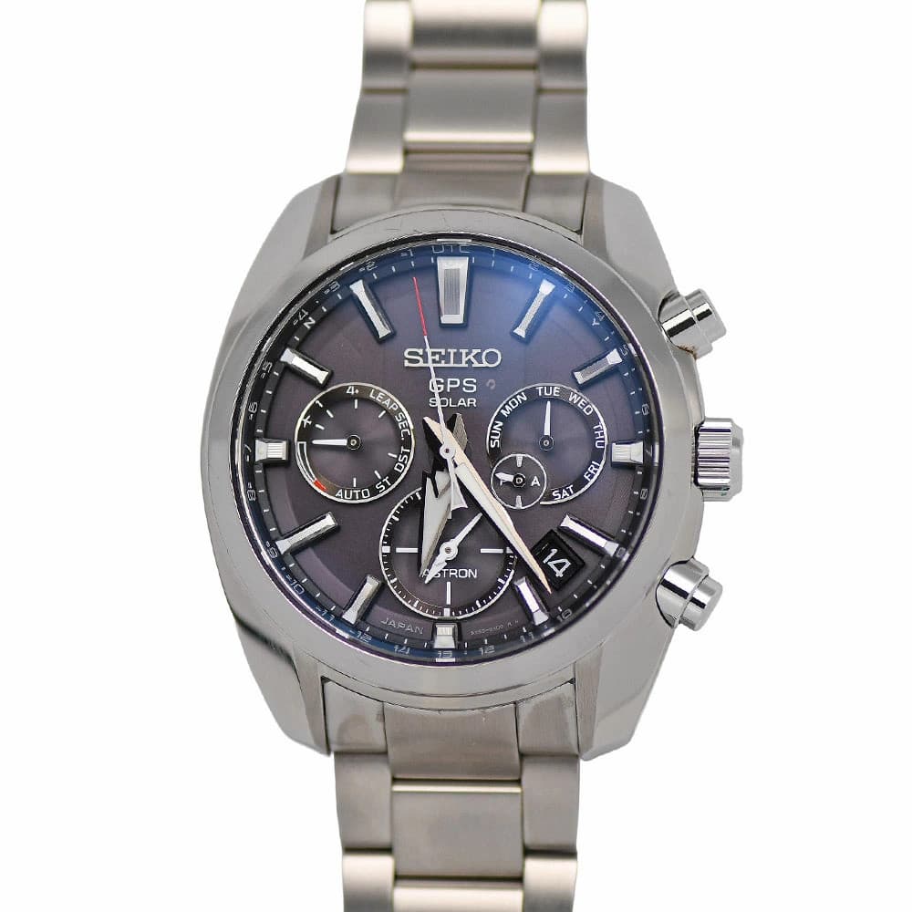 Seiko Astron 5X Series Dual Time SBXC021 Solar GPS Steel Sapphire Watch