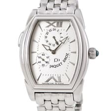 Jaquet Droz J001130003 Tonneau GMT Voyage 2000 Silver Men's Watch
